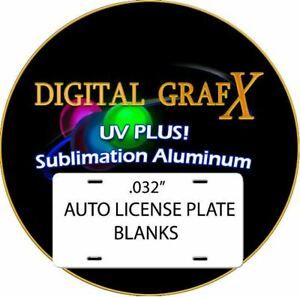 Aluminum Dye Sublimation Auto License Plate Blanks - 100PCs .032&#034;thick