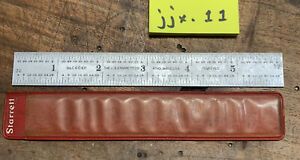 VINTAGE STARRETT 6 INCH METAL MACHNIST RULER NO.C604R, Original Sleeve jjx.11