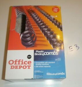 Office Depot 1 1/2&#034; Binding Combs, 330-Sheet Capacity, Black, Pack Of 50