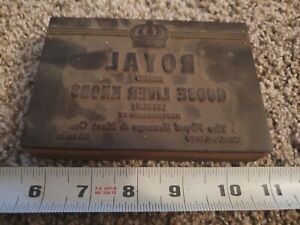 Vintage Printing Letterpress Block Royal Sausage &amp; Meat Cmpany Cleveland Ohio