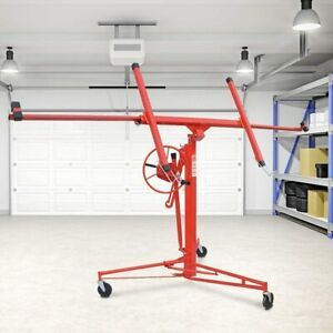 11&#039; Drywall Rolling Lifter Panel Hoist Jack Caster Construction Lockable Tool