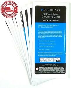 Dollar Bill Validator/Acceptor Pre-saturated Cleaning Card 25/pk