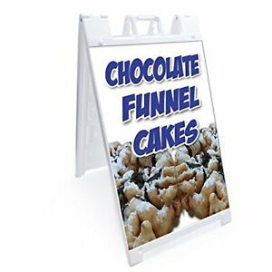 SignMission Chocolate Funnel Cakes A-Frame Sidewalk Sign with Graphics On Eac...