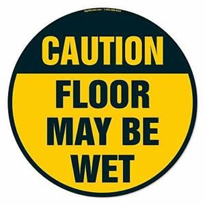 Floor May Be Wet Non-Slip Floor Marker | 6 Pack of 16&#034; Circle Vinyl Decal | P...