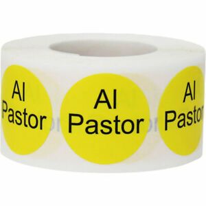 Al Pastor Deli Grocery Store Food Yellow Labels | 1&#034; Round - 500 Pack