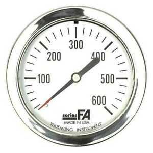 THUEMLING FA-LFP-210-BG-WOB Pressure Gauge, 0 to 400 psi, 1/4 in MNPT, Plastic,