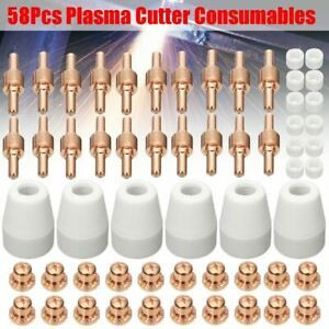58Pcs Plasma Cutter Consumables Air Plasma Cutter Welding Torch Electrode Nozzle
