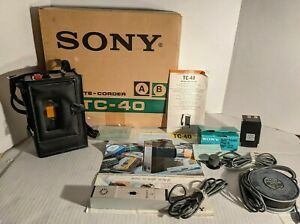 Vintage Sony Recording Lot TC-40 Cassette Corder - Foot Switch FS-6 - BP-22 +++