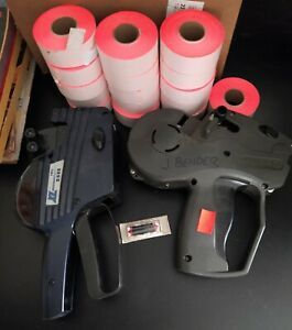 2 Good Used Label Guns w Supplies Monarch Paxar 1131 &amp; Pro XL