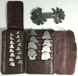 LUFKIN RULE CO. RADIUS GAGE SET W/POUCH No 77C, No.36 60Deg, L.S.STARRETT FILLET