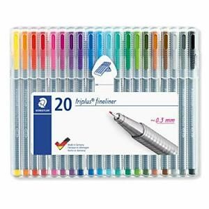 20pcs STAEDTLER Triplus Fineliner Pen, 0.3 mm Tip Brilliant  Assorted Ink Colors