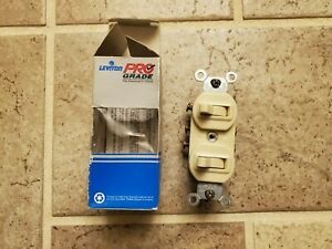 LEVITON 5241-ISP COMBO SWITCH 3-WAY AND SINGLE POLE SWITCH, 15A, 120/277V, IVORY