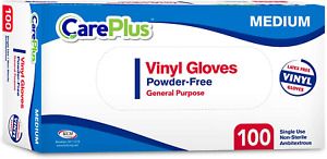 Disposable Vinyl Gloves Medium Size| Heavy Duty | Non Sterile | Powder Free | La