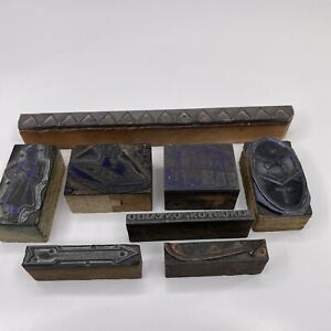 Vintage Lot 1920-1950’s Metal/Wood Ink Stamp Block Women Kingston Ontario Arrows