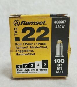 Ramset Steel 425CW Concrete Single Shot Powder 0.22 Caliber Load - 100 Count