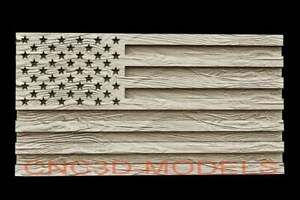 3D STL Model for CNC Router Carving Artcam Aspire USA Flag America D600