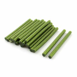 7mm Dia 100mm Length Light Green Glitter Hot Melt Glue Adhesive Stick 20Pcs