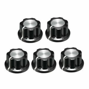 5Pcs 22.9x13.5mm Silver Tone Top Potentiometer Volume Control Rotary Knobs