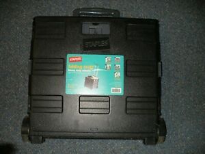 Collapsible Folding Rolling Case Wheeled Crate Carrier Craft File Storage Office