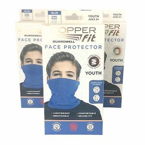 Copper Fit Lightweight Face Mask Comfortable Protector Youth Mask Blue Lot of 3