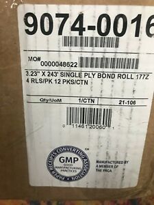 3.23” x 243’ single ply bond rolls- receipt printer paper.   48 rolls/case