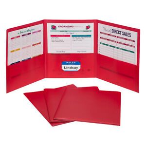 C-LINE 33944 3 POCKET POLY PORTFOLIO RED 24BX