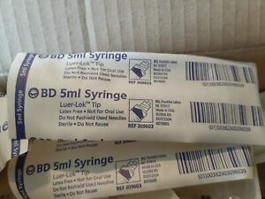 89 PCS BD 5ml Syringes w/ luner-lok tip