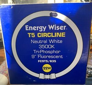3 Energy Wiser T5 Circline Neutral White 3500K Tri-Phosphor 9” Flourescent 22W