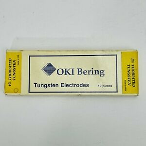 (9 pcs) OKI Bering Tungsten Electrodes 3/32” x 7” Ground 1% Thoriated