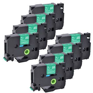 8PK Compatible Brother P-Touch TZ-745 TZe-745 White on Green Label Tape 0.7&#034;