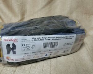 12pk MaxiCut Ultra Gloves XL 10 Nitrile Coating  44-3745T/XL (10)