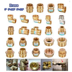 1&#034; Brass Pipe Fittings Straight,Elbow,Tee,Cap,Plug,Bush,Nipple Reducer Connector