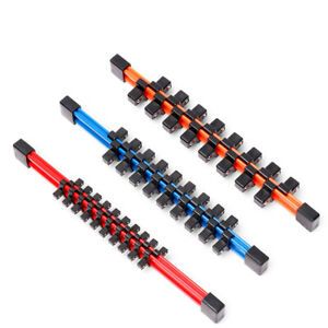 1/4&#034; 3/8&#034; 1/2&#034; 3Pcs Socket Organizer Sliding Holder Rail Mountable Storage Tools