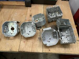 Lot of Vintage Electrical Metal Junction Boxes