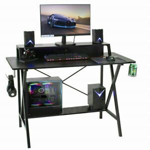 Gaming Table Computer Desk Laptop PC Study Writing Table W/ USB &amp; Cup Holder 42&#039;