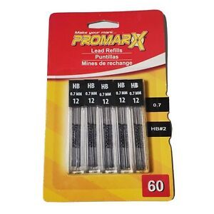New Promarx Lead Refills 0.7mm HB#2 Fits all 0.7mm Mechanical Pencils 60 Refills