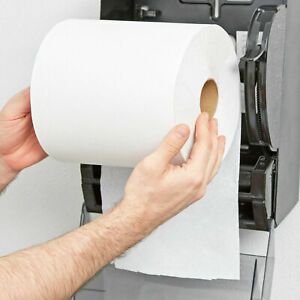 (12 Pack) Bulk Wholesale 8&#034; White Hardwound Paper Towel, 600 Feet / Roll