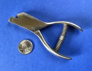 Ticket Hole Slot Punch 1/4” Railroad Bus Pass Steel Chrome Unbranded Vintage