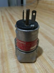 APPLETON ECP-2023 MODEL B 20AMP 1H.P. 125VAC EXPLOSION PROOF PLUG