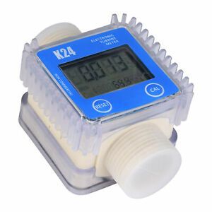 Meter Digital Oil Fuel Flow Meter Gauge 1BSPP For Chemicals Liquid Water Flow