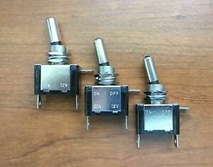 3 BBT Heavy Duty Lighted Red LED 12 volt DC 20 amp Toggle Switches