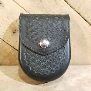Safariland MDL 90 Handcuff Holster Basketweave Black Leather   Swanky Barn