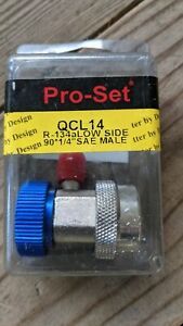 (NEW)PRO-SET QCL14 R-134a LOW SIDE 90*1/4 SAE MALE (SEALED)