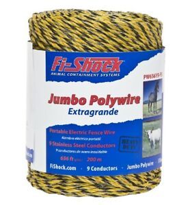 Zareba PW656Y9-Z/FS Electric Fence Jumbo Polywire, 656&#039;, Yellow