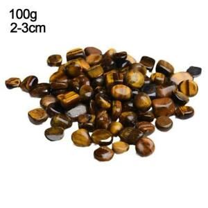 100g 2-3cm Natural Tiger&#039;s eye quartz Polished Stones Particles crystal R0M8