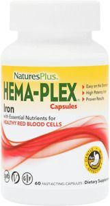 NaturesPlus Hema-Plex Iron - 60 Fast-Acting Capsules - 60 Count (Pack of 1)