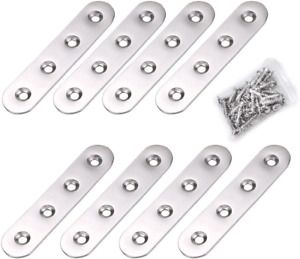 Sumnacon 8 Pcs Stainless Steel Flat Plates - 4 Inch Heavy Duty Mending Plate Str