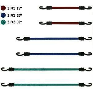 Hyper Tough 6 Pcs Flat Bungee Cord, Packed in Plasic Jar