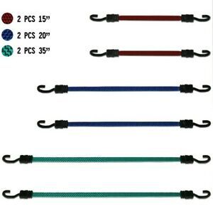 Hyper Tough 6 Pcs Flat Bungee Cord, Packed in Plasic Jar