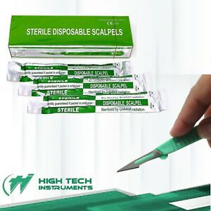 Disposable Scalpel Blades| #11 Sharp, Tempered Stainless-Steel Blades | Sterile